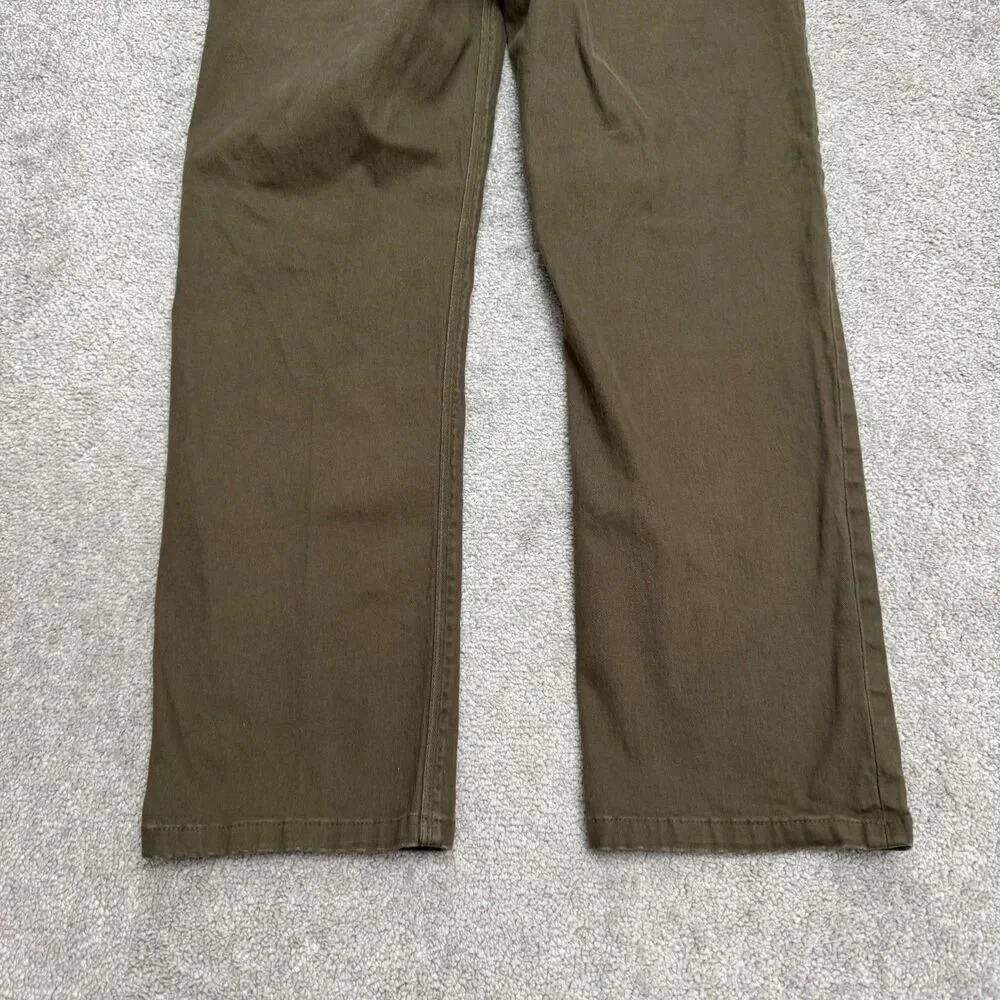 Guess Straight Leg Denim Jeans Mens 36 Olive Green 5-Pocket Casual Stretch 33x28
